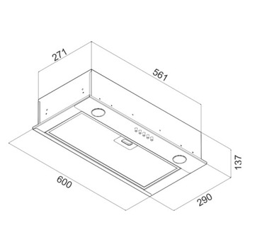 Вытяжка для шкафа Ciarko SL-BOX черная 60 см