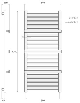 120x54 Радиатор структурный ISKRA ГРАФИТ / цветной