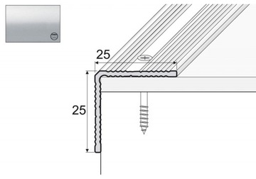 A40 Kątownik 25x25mm aluminiowy 120cm SREBRO