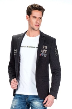 Cipo Baxx Marynarka Kurtka Casual Naszywki Slim