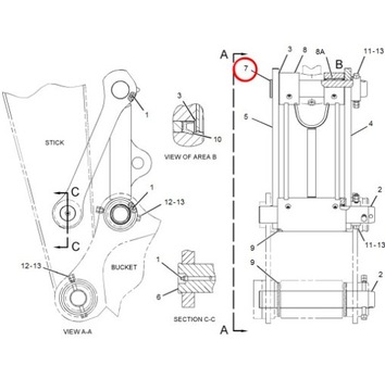 Штифт соединителя ковша CAT 322B, 322B LN, 7Y3547