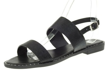 Sandały Klasyczne gładkie L169 Black r.39