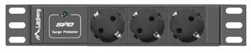 RACK STRIP 10'' 1U 10A 3X SCHUKO 2M ЧЕРНЫЙ