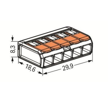 электрический быстроразъемный разъем 5x2,5 WAGO 221-415 8 шт.