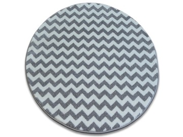 Ковёр круг 100 SCANDINAVIAN ZIGZAG GREY SK #GR2466