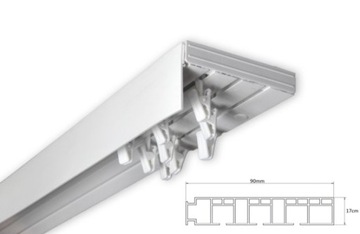 Karnisz 1,8 Szyna sufitowa PCV III 180 + OSŁONA