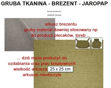 толстый брезент - листы 25 х 25 см, 580 г - JAROPAP