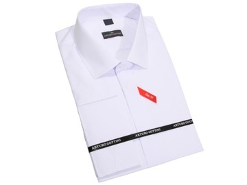 БЕЛАЯ ОДНЯЯ РУБАШКА С ЗАпонками 40 188-194 SLIM