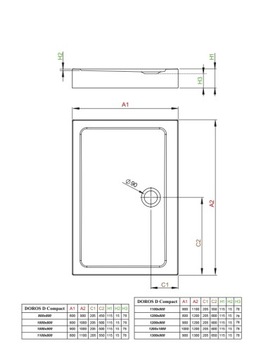 brodzik radaway DOROS D Compact 120x90