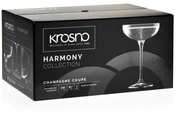 Бокалы плоские для шампанских напитков и коктейлей KROSNO Harmony 240 мл 6 шт.