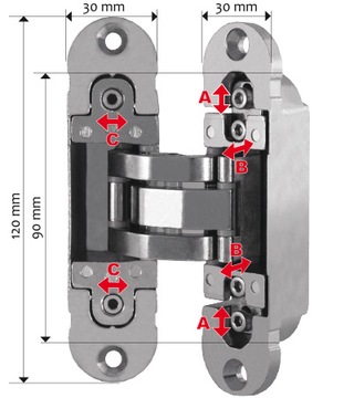 Петля OTLAV INVISACTA 300 3D СКРЫТАЯ ВЫДВИЖНАЯ 60кг