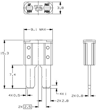 ПЛАСТИНОЧНЫЙ ПРЕДОХРАНИТЕЛЬ MICRO MICRO2 10 шт. 15А