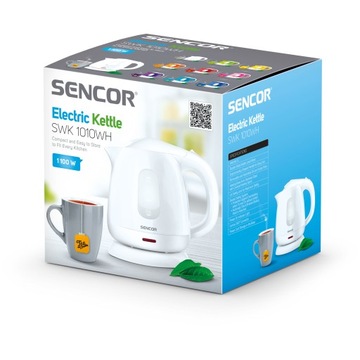 Электрический чайник Sencor SWK 1010WH, маленький, 1 литр