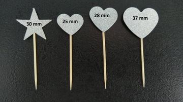 Topper, piker serca 10szt 28mm zestaw ZIELONY