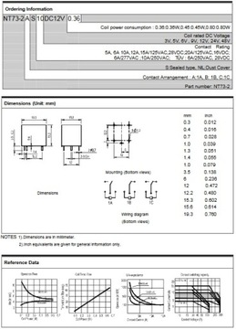 Реле 12В 12А 250В NT73-2CS12-12