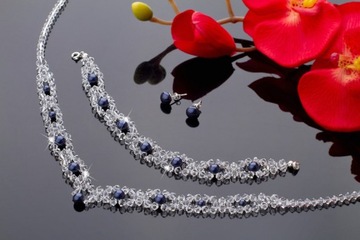 Свадебный комплект SWAROVSKI elements темно-синий белый экрю