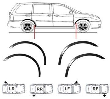 фото thumb №8, Mitsubishi outlander накладки молдинг x4 подкрылки перед зад крыло год 06-13