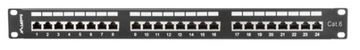 ПАТЧ-ПАНЕЛЬ 24 ПОРТА 1U CAT.6 FTP ЧЕРНАЯ LANBERG