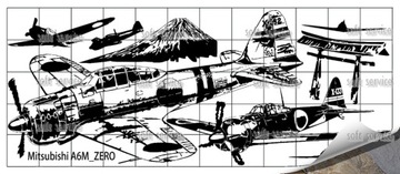 Наклейки на самолет Mitsubishi ZERO 120х50см 8 шт. 11