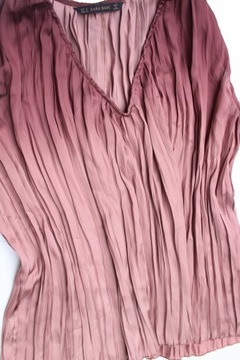 БЛУЗКА ПЛИССИРОВАННАЯ ZARA BASIC OMBRE ОТТЕНЕННЫЙ M