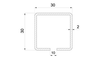 ПРОФИЛЬ ВОРОТ сечение 30x30x2 -2mb