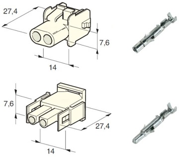 РАЗЪЕМ MATE-N-LOCK 2-контактный MNL2 MNL-2