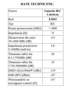 Розетка IEC Cabelcon для кабеля RG-6/Triset-113