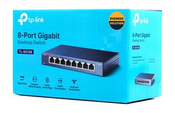 КОММУТАТОР TP-LINK TL-SG108 8 портов GIGABIT, металл