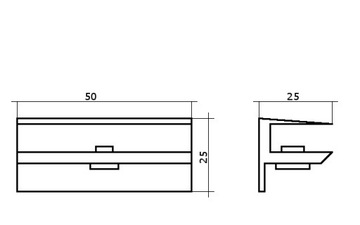 2 x МОНТАЖНЫЙ КРОНШТЕЙН ДЛЯ ПОЛКИ из плексигласа