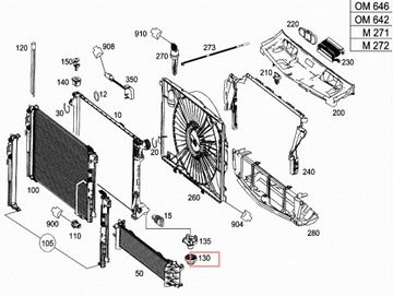 Крепление радиатора Mercedes C190 W205 W206 W213 W238 W253 W257 W447 W910