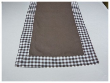 Szarfa serweta bieżnik 40x170 brązowy lamówka