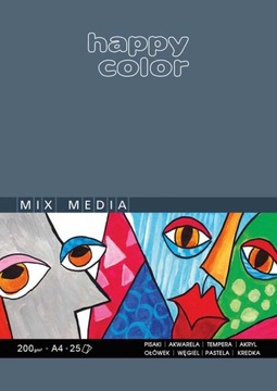 Блок Mix Media HAPPY COLOR A4 200G 25 листов