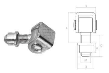 Zawias regulowany M12 ogrodzenie brama furtka kute
