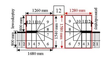 Модель лестницы DUED Moreno 220 Lux U180 12 элементов