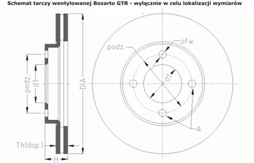 ДИСКИ Bozarto GTR 276 мм с перфорацией Seat Arona Skoda Kamiq VW T-Cross передняя часть