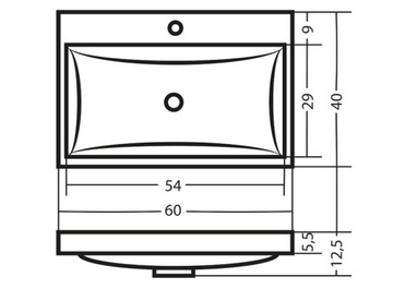 БЕЛАЯ раковина 60 x 40 x 5,5 см Polish Product