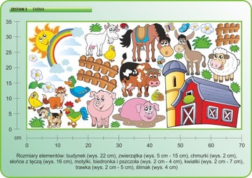 НАСТЕННЫЕ НАКЛЕЙКИ Ферма Набор из 3 шт., 70x35 см