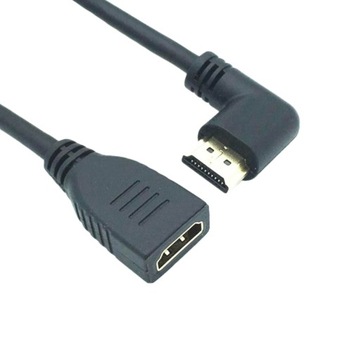 Угловой переходной кабель HDMI-HDMI ЛЕВЫЙ, 10 см