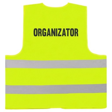 OSTRZEGAWCZA KAMIZELKA ODBLASKOWA ORGANIZATOR - XL