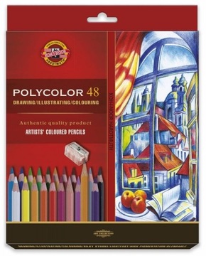 POLYCOLOR КАРАНДАШИ 48 ЦВЕТОВ KOH-I-NOOR 3836 коробка