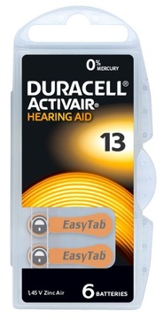 Батарейки для слуховых аппаратов Duracell 13 Hg0 x60