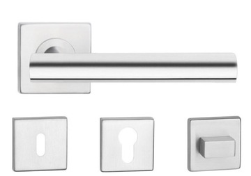 Handle for doors elektra stainless steel complete socket, фото