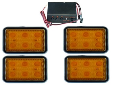 Комплект 4 фара led підсвідка блок управління блимавка мігає 12v помаранчеве, фото
