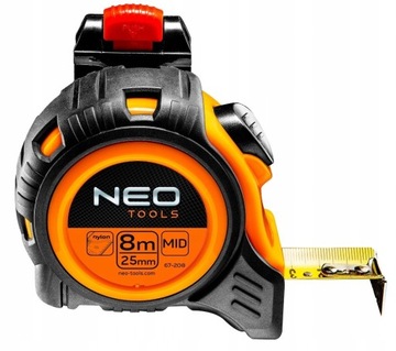 Neo tape measure steel 8m x 25mm, clamp 67 - 208, фото