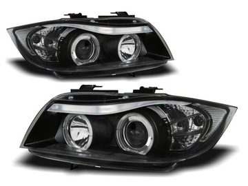 Фонаря bmw e90 e91 05-2008 год angel глазки белое кольца led подсветка+ лампочки h1 бесплатно!, фото