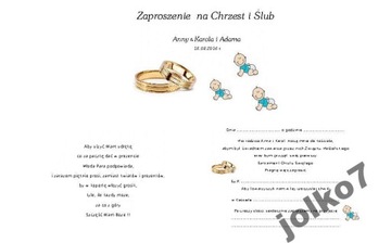 Приглашения, приглашение на крестины 1 свадьба 2 в 1, фото