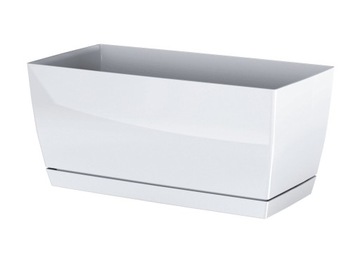 Flowerpot prosperplast 39 centimeters x 19 x 18, 2 centimeters diameter 39 centimeters plastic white, фото