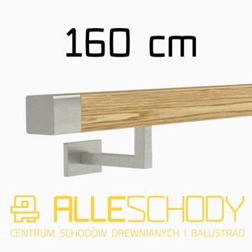 Handrail wall-mounted wooden 40x40 160cm oak color, фото