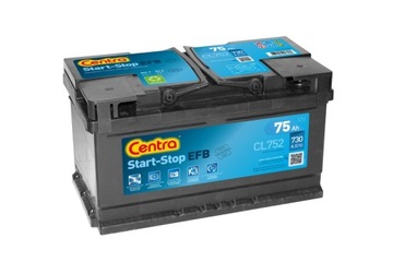 Battery center cl752 75ah 730a start stop - stop efb, фото
