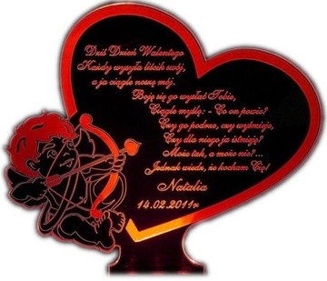 St. valentine's day backlit figurines з amorkiem heart, фото